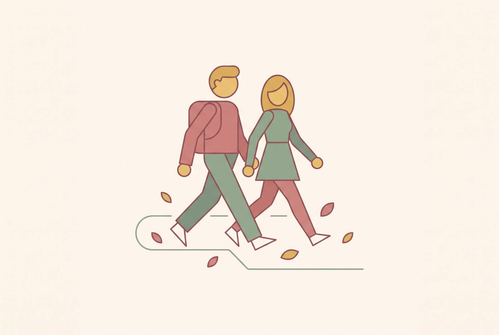 Cover illustration for “Walking as a Wedding Planning Fitness Strategy for Busy Couples”