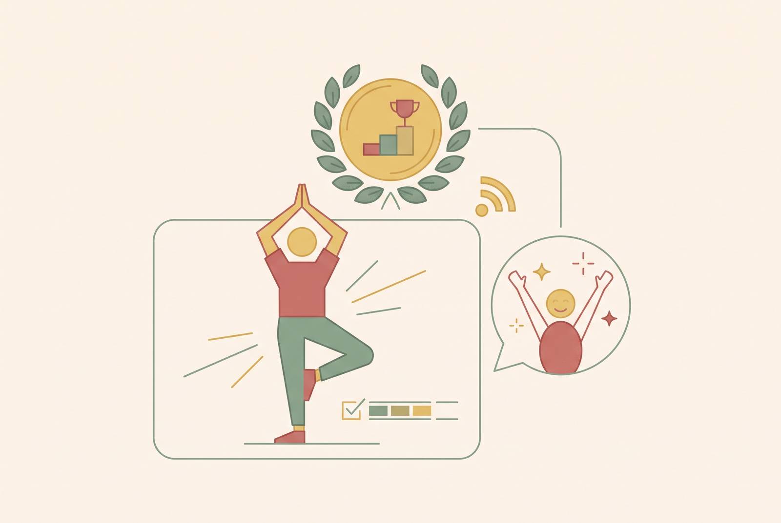 Cover illustration for “Pre-Wedding Fitness Milestones to Celebrate Remotely”