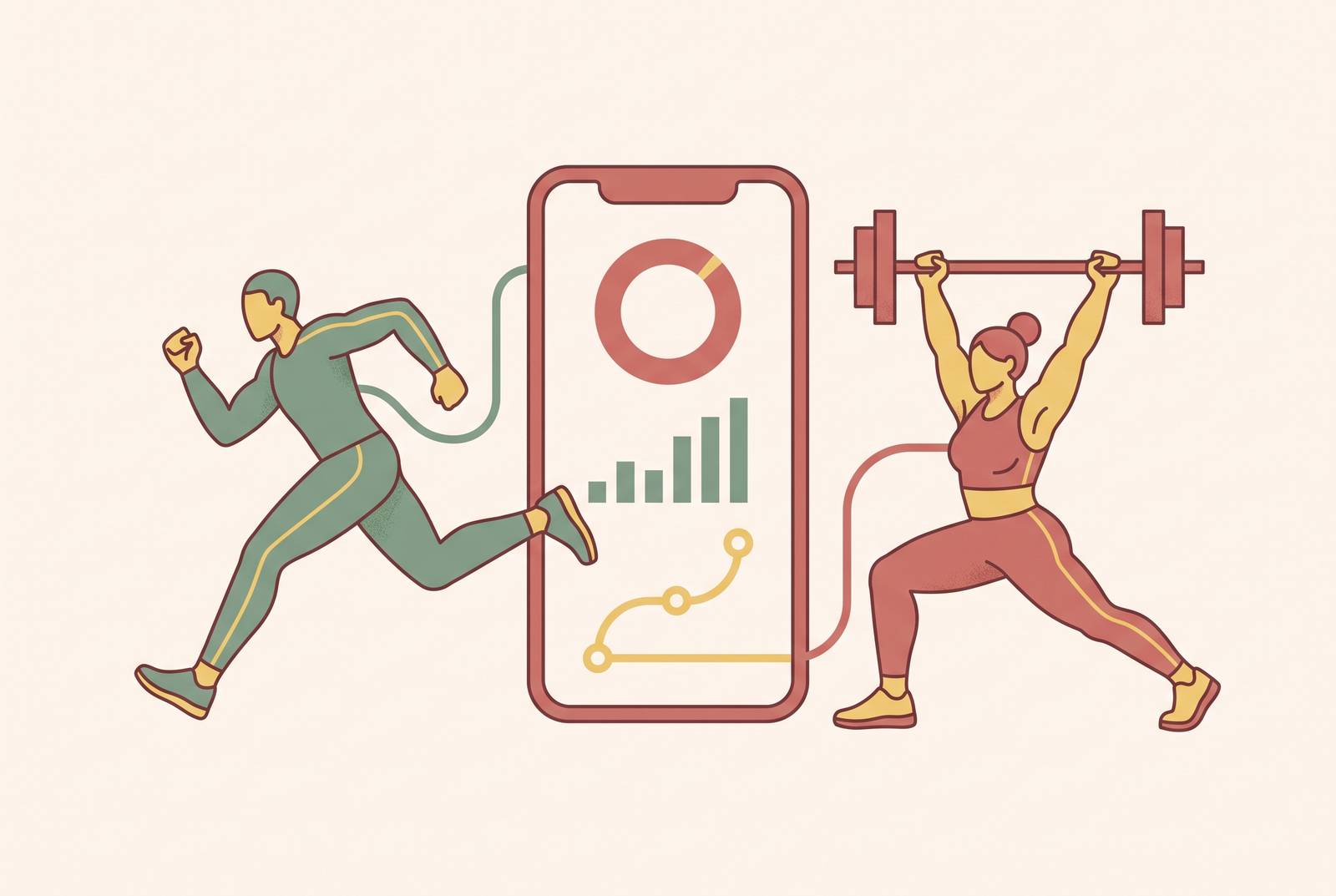 Cover illustration for “How Engaged Couples Choose a Workout Tracking App That Fits Both Their Training Styles”