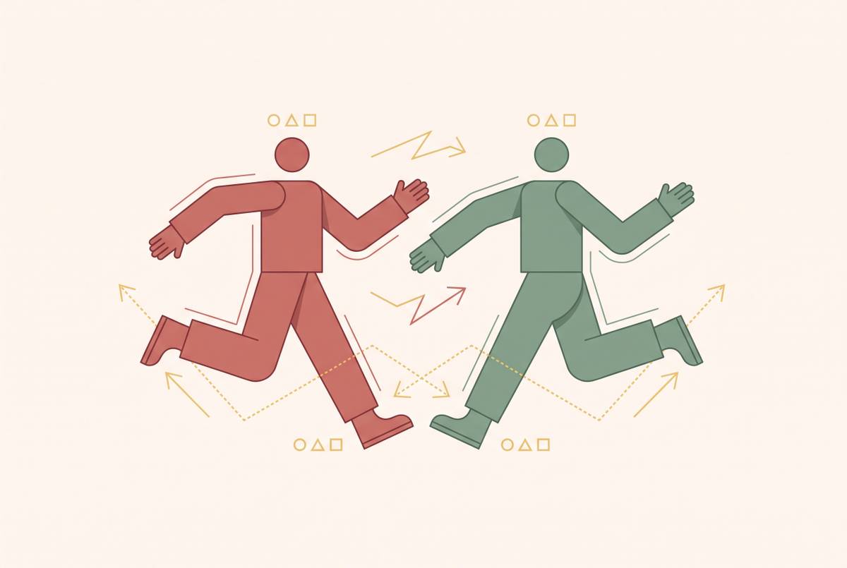 Cover illustration for “Step Count Competitions Between Partners During Engagement”