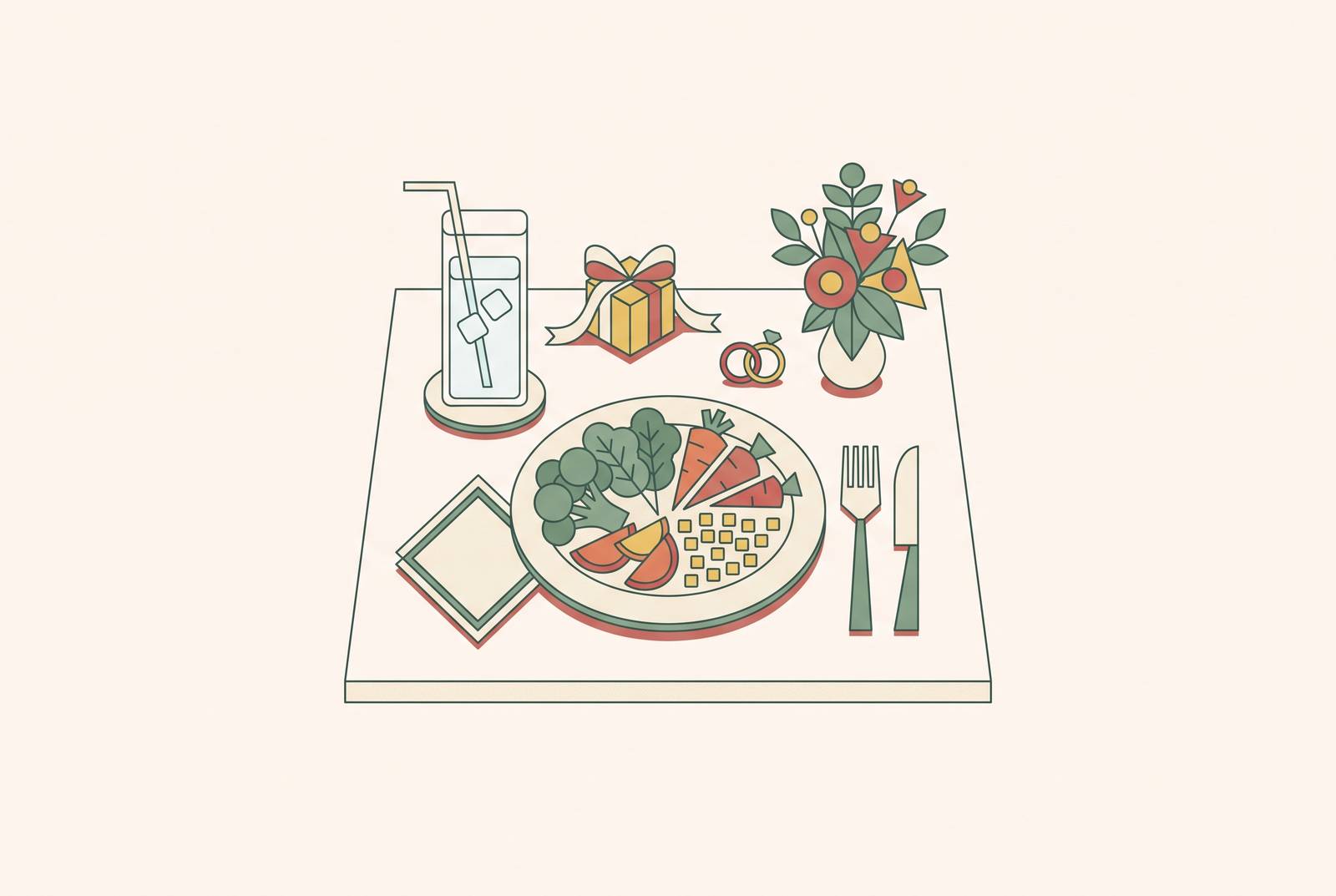 Cover illustration for “Maintaining Nutrition Habits Across Wedding Tastings and Events”