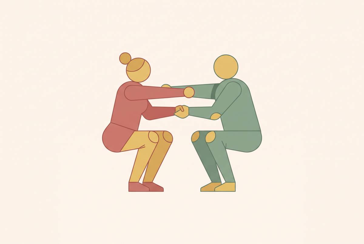 Cover illustration for “Couples Fitness Routines That Survive the Newlywed Transition”