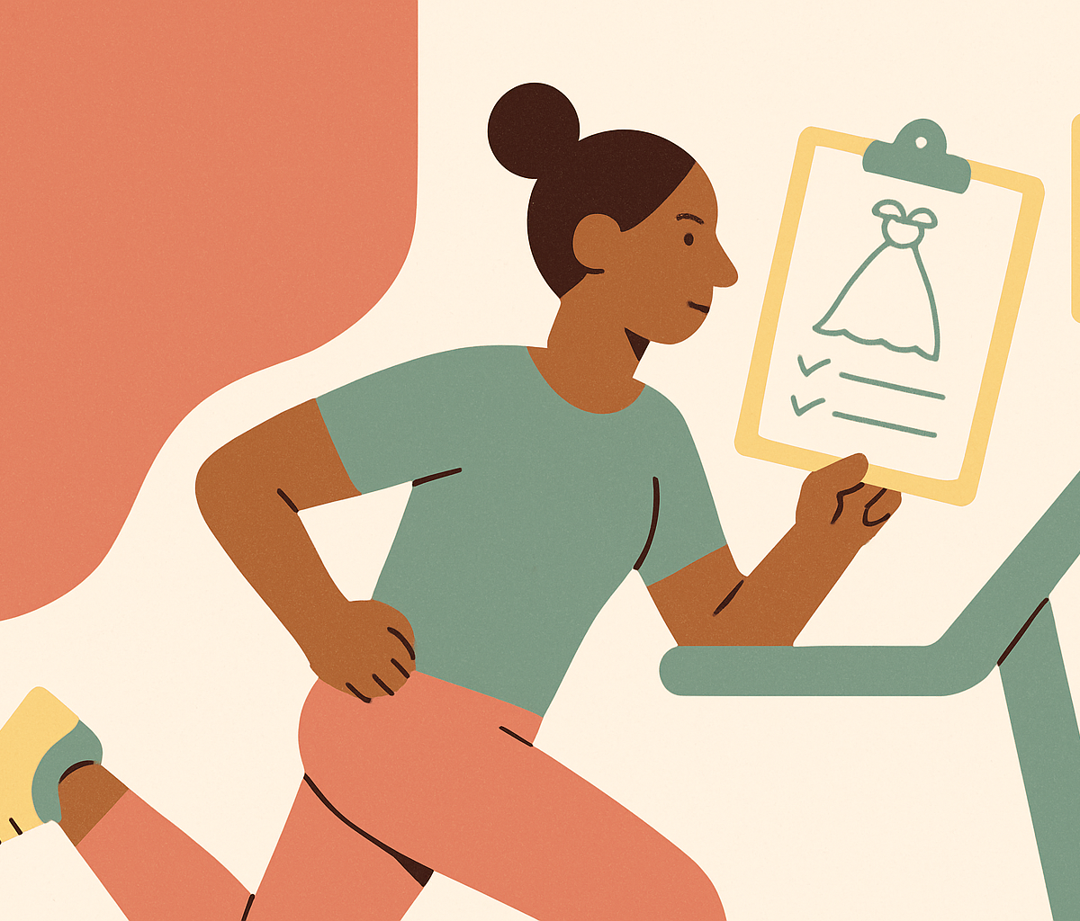 Cover illustration for “Fitting Workouts Into a Packed Wedding Planning Schedule”