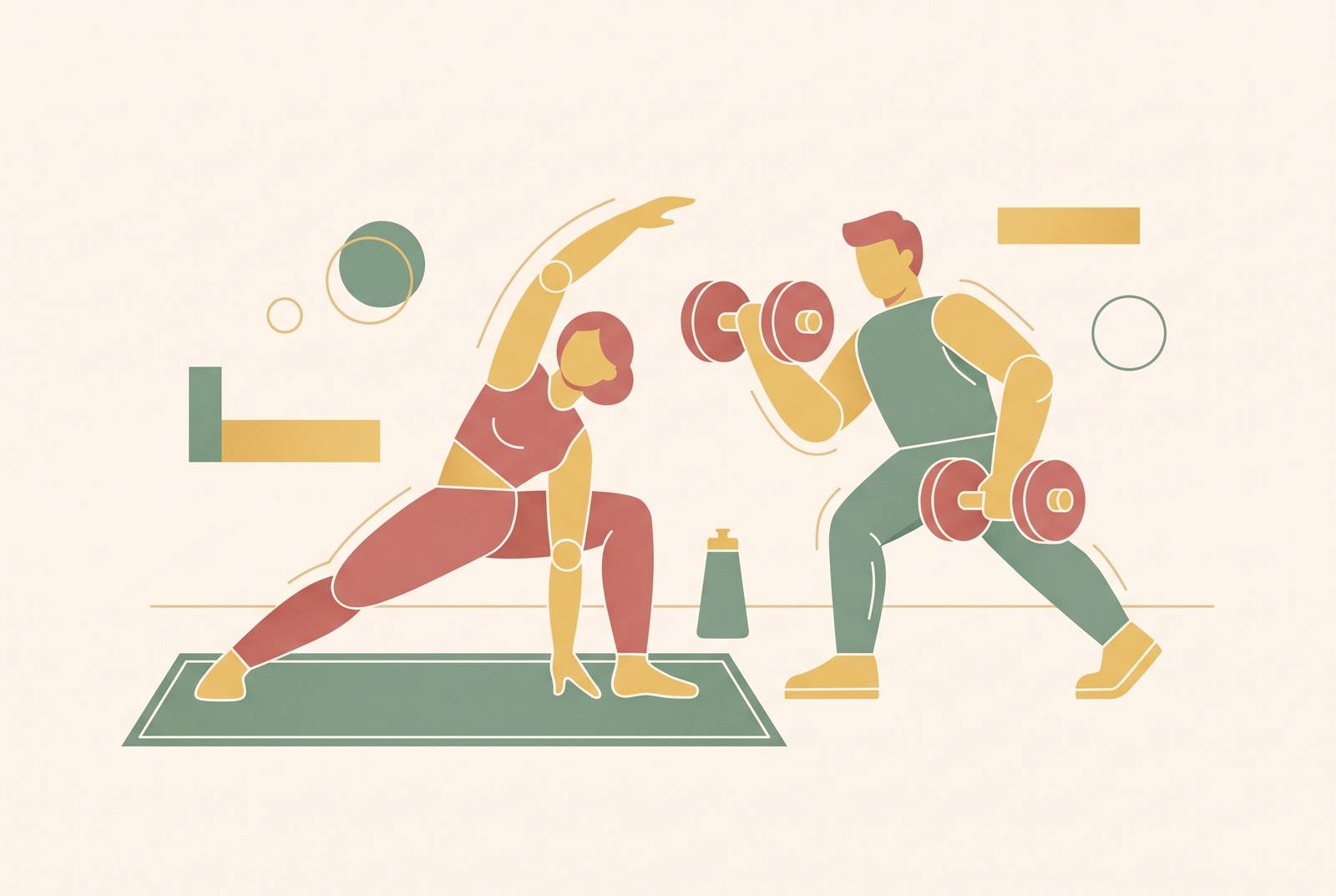 Cover illustration for “How Couples Maintain Workout Consistency After the Honeymoon”