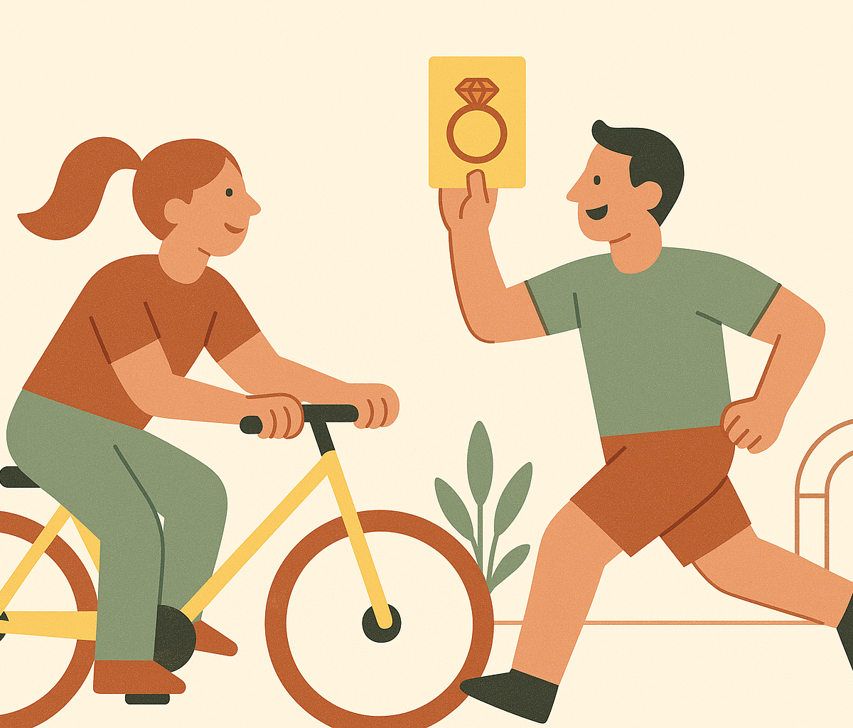 Cover illustration for “Active Date Ideas That Replace Sedentary Wedding Planning Sessions”