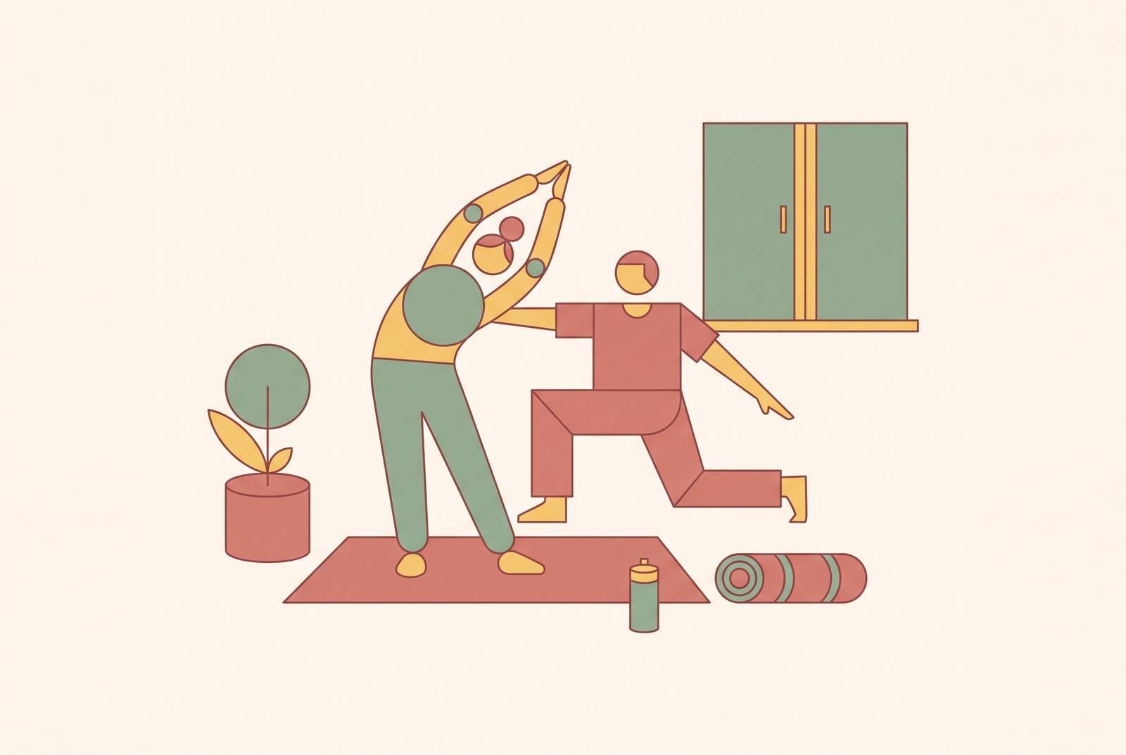 Cover illustration for “Working Out Together Before the Wedding When You Live in the Same Home”