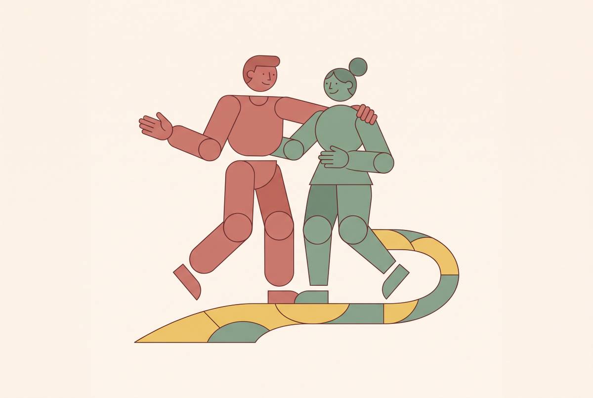 Cover illustration for “Motivating a Less Fit Partner Without Creating Resentment”