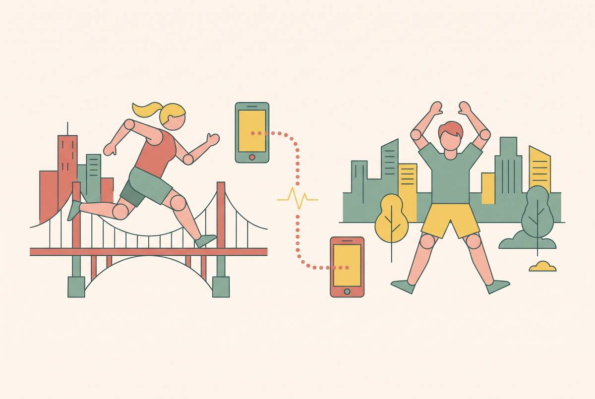 Cover illustration for “Fitness Accountability Apps for Friends in Different Cities”