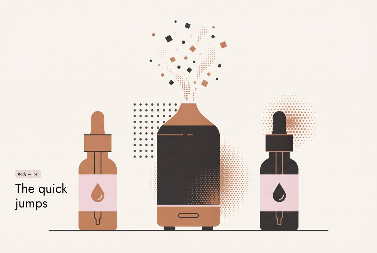 Cover illustration for “Fragrance Oil vs Essential Oil in a Cold Air Diffuser”