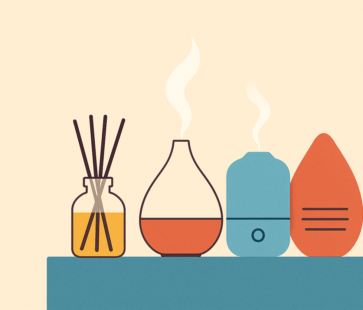 Cover illustration for “Home Diffuser Types Compared”