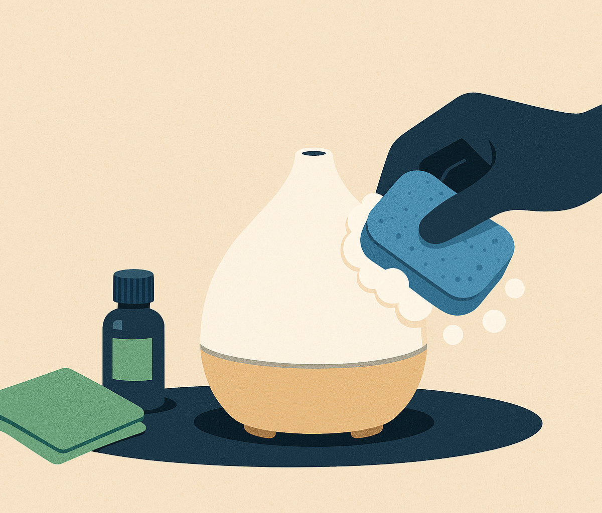 Cover illustration for “How to Clean an Essential Oil Diffuser Step by Step”