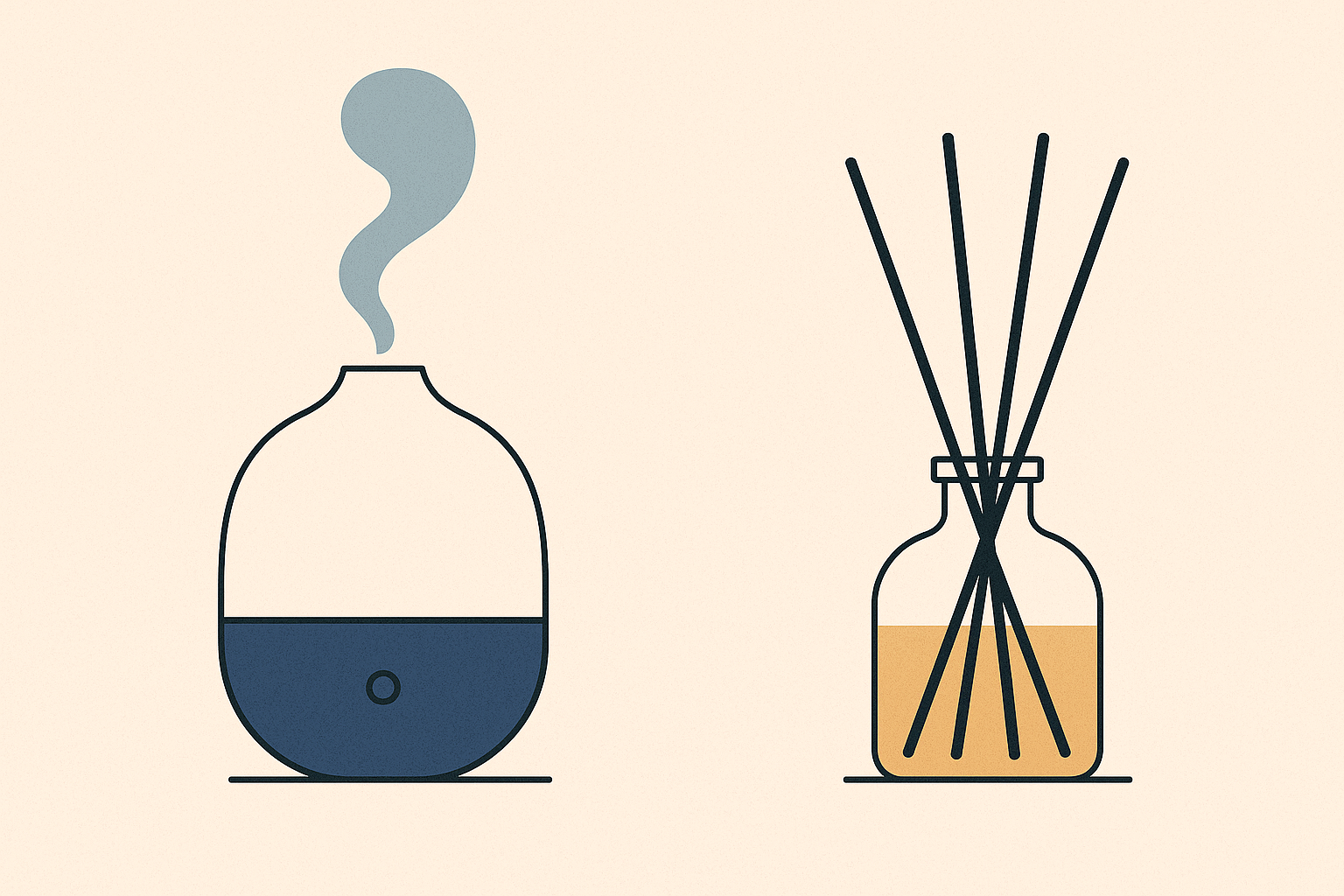 Cover illustration for “Home Diffuser vs Reed Diffuser for Bedrooms”