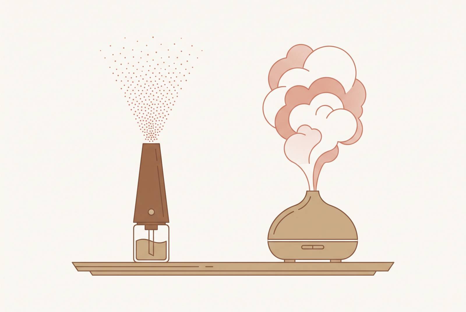 Cover illustration for “Cold-Air Diffuser vs Ultrasonic Diffuser Comparison”