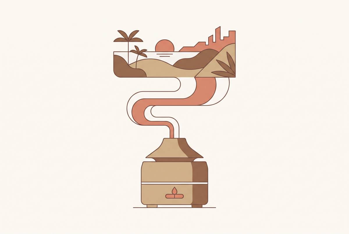Cover illustration for “How Travelers Can Recreate a Favorite Destination Scent at Home”