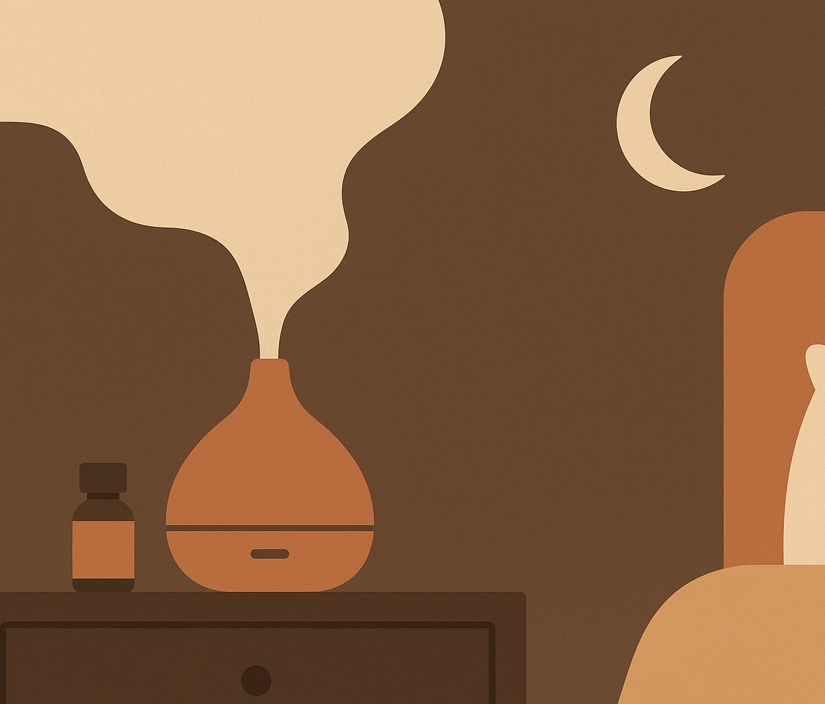 Cover illustration for “Essential Oils for Sleep Diffusion at Night”