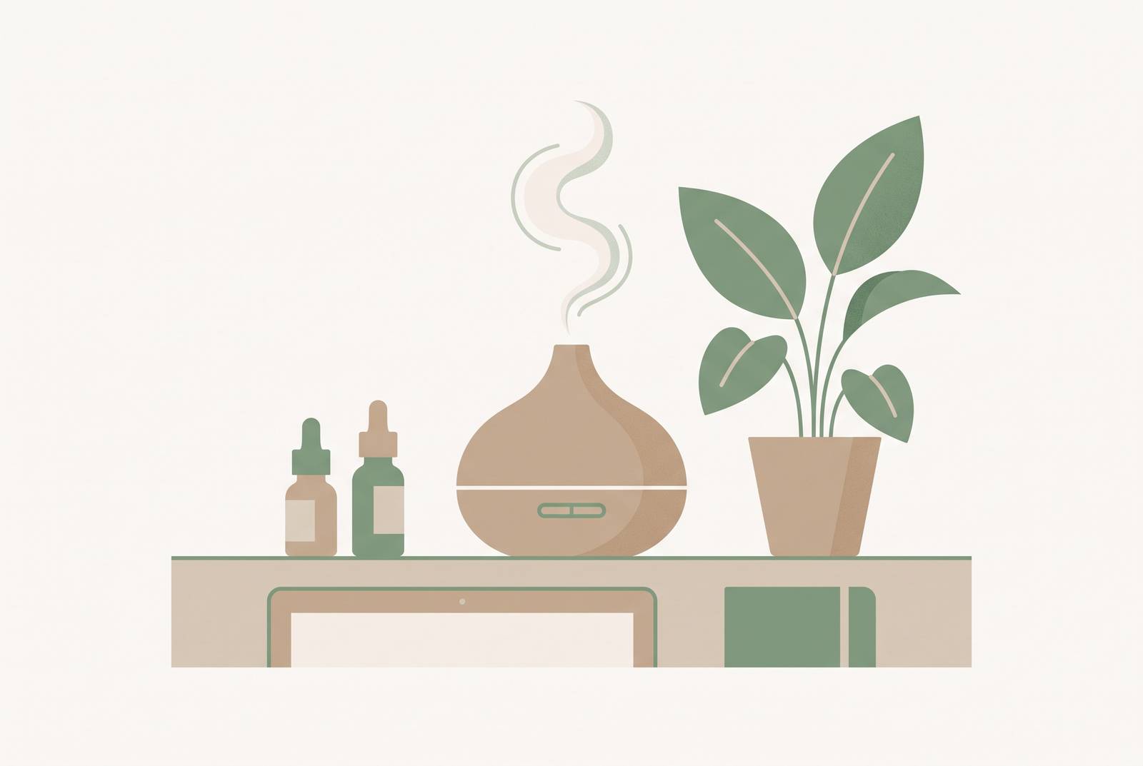 Cover illustration for “Diffuser Oils for Focus and Productivity in a Home Office”
