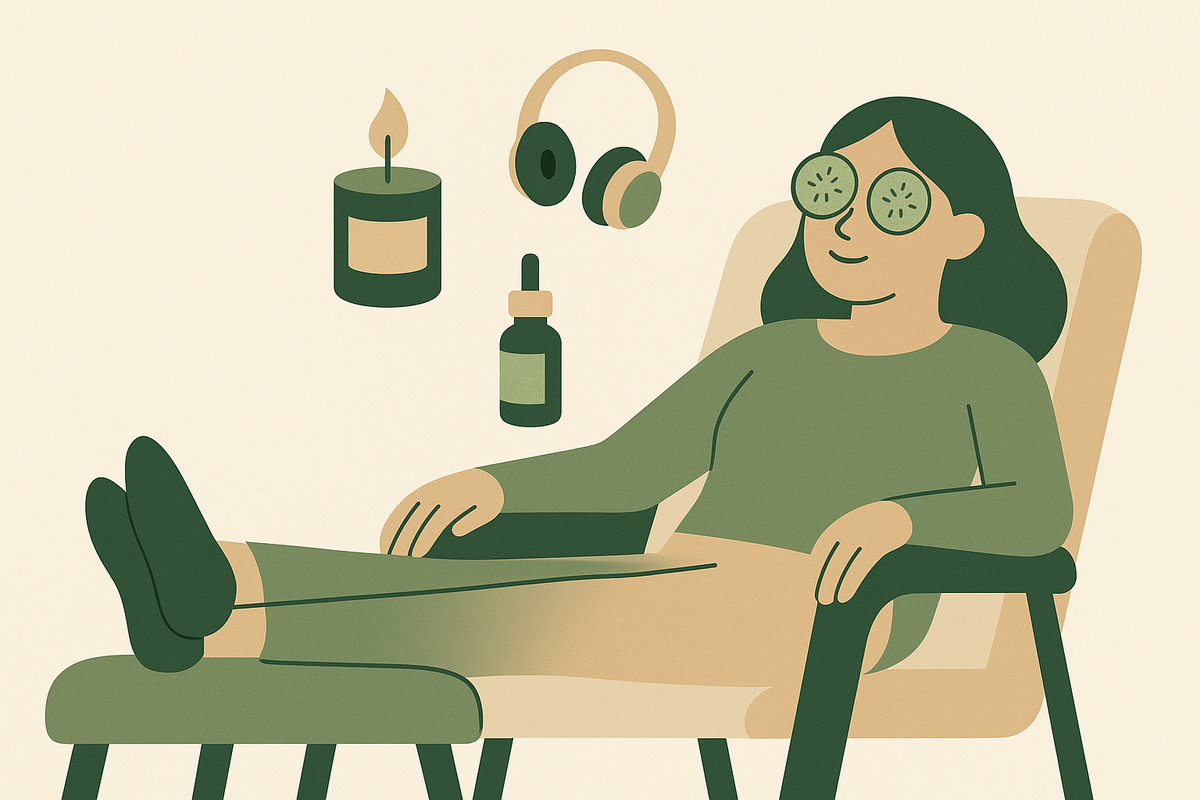 Cover illustration for “Relaxation Gifts for Overworked Women Who Have Everything”
