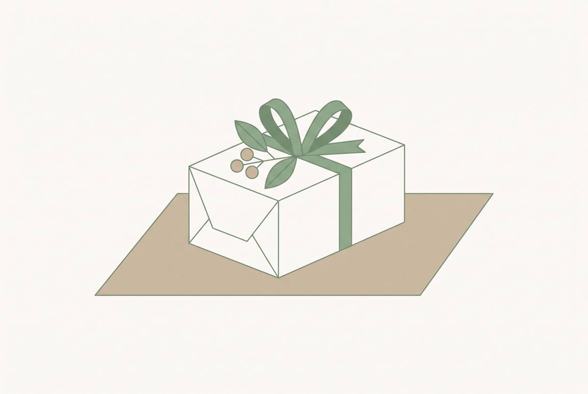 Cover illustration for “Unique Christmas Gifts for Adults Who Hate Clutter”