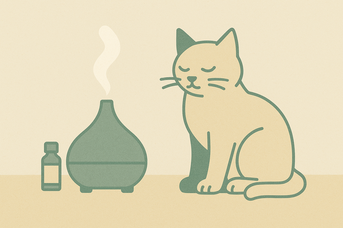 Cover illustration for “Essential Oils Safe for Cats in a Home Diffuser”