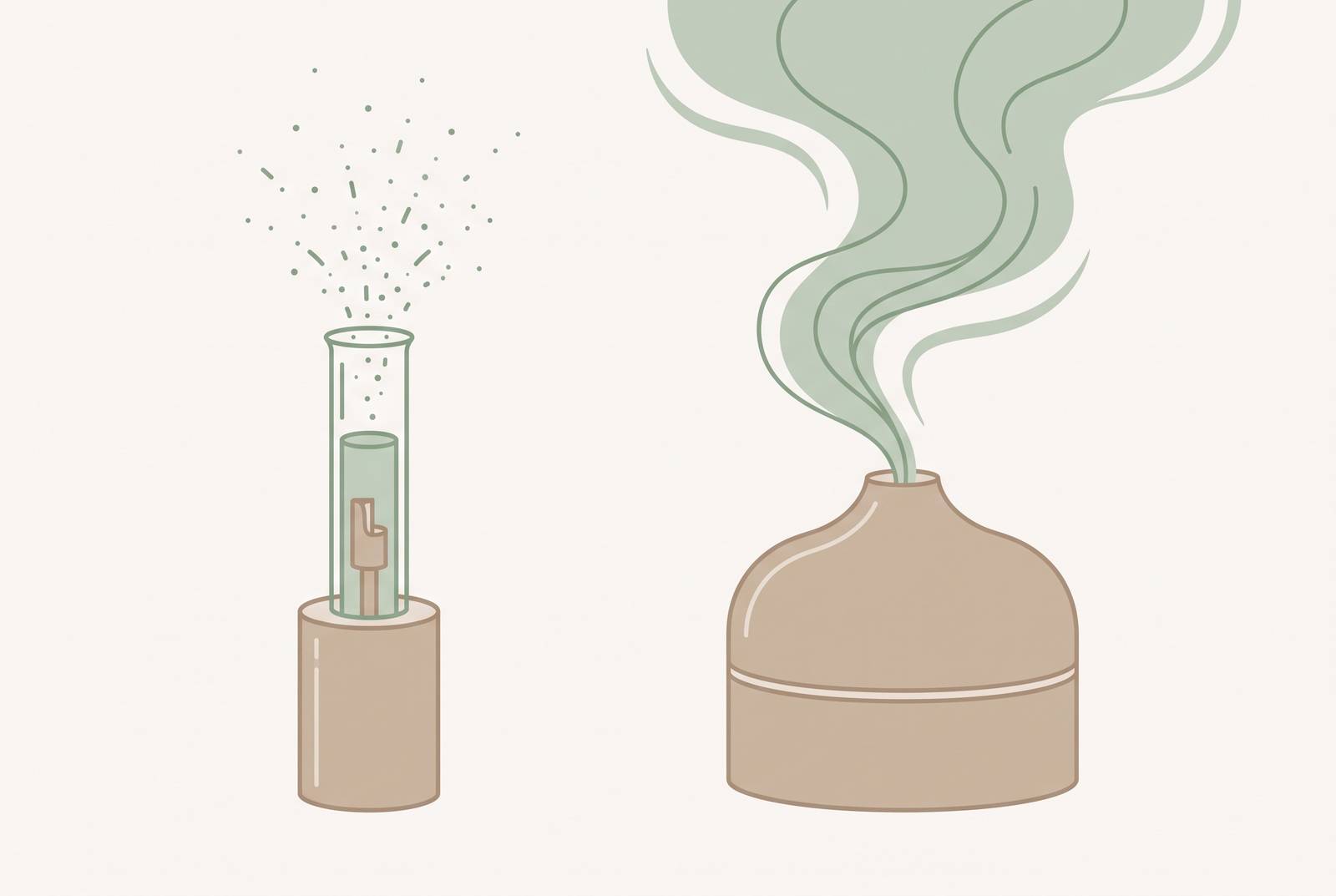 Cover illustration for “Cold-Air Diffuser vs. Ultrasonic Diffuser: Real Performance Differences”