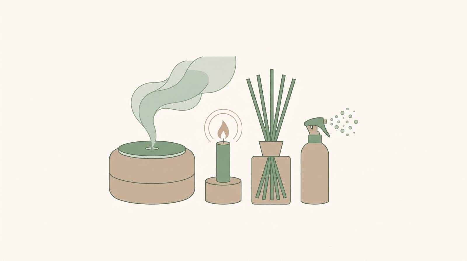 Cover illustration for “Non-Toxic Home Fragrance Options Compared by Delivery Method”