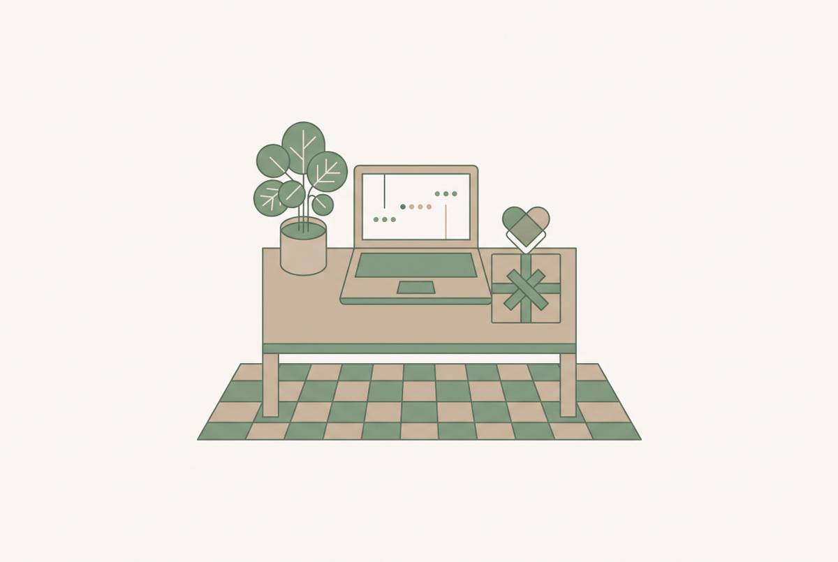 Cover illustration for “Unique Romantic Gift for a Wife Who Works from Home”