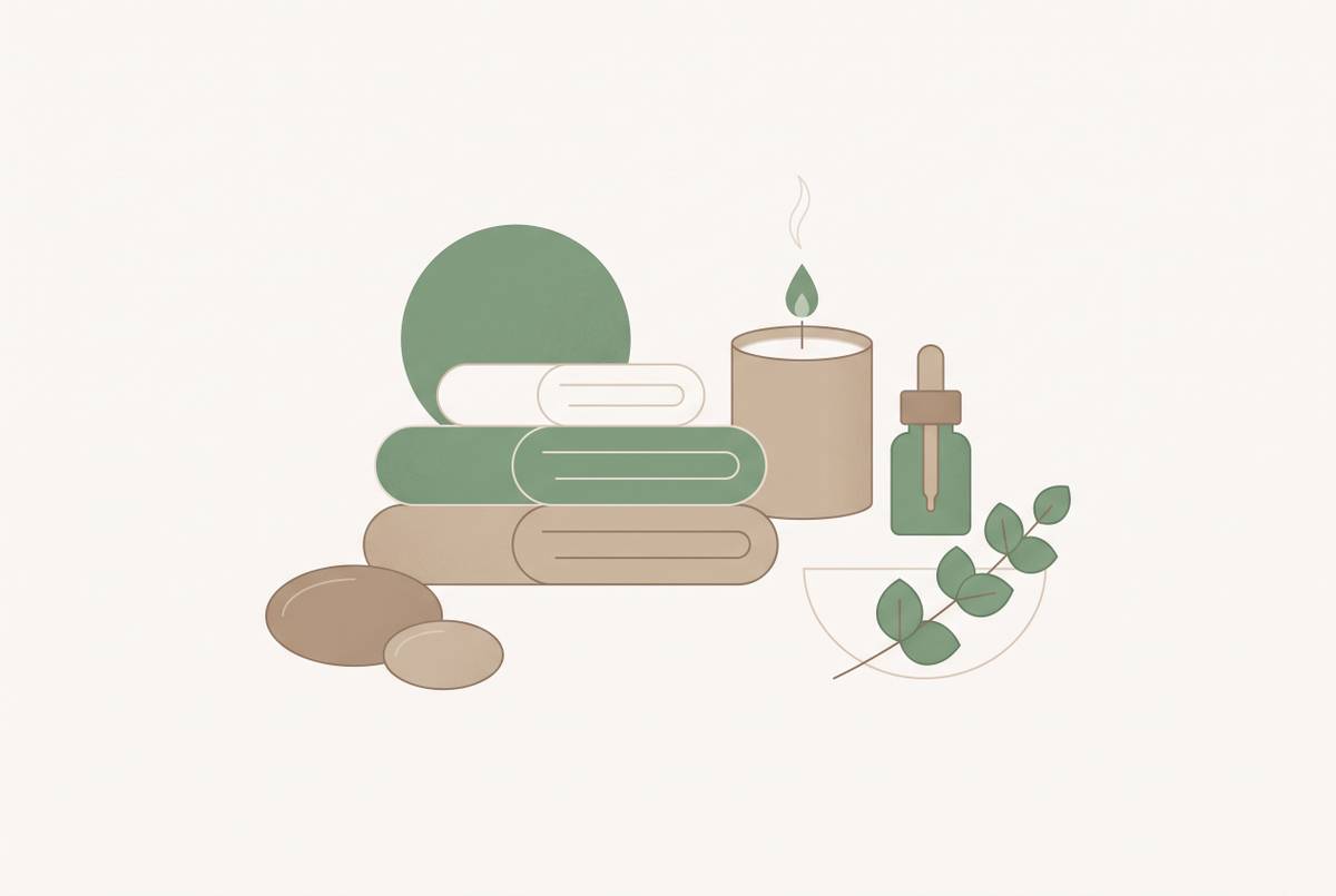 Cover illustration for “Self Care Gift Ideas for the Home Spa Experience”