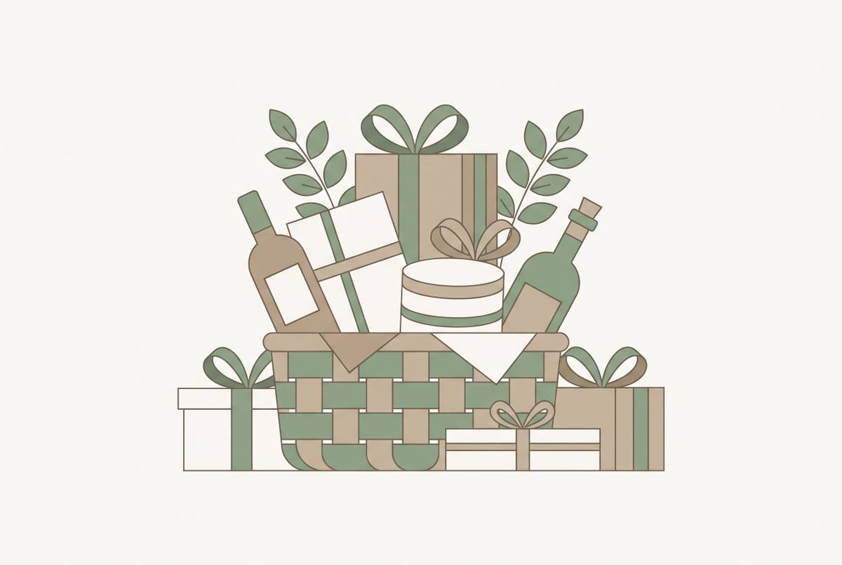 Cover illustration for “Unique Luxury Gift Baskets for a Corporate Client”