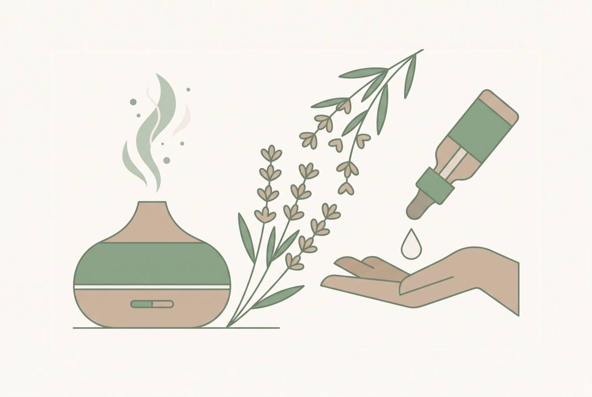 Cover illustration for “Lavender Aroma Oil Diffused vs. Applied: Key Differences”