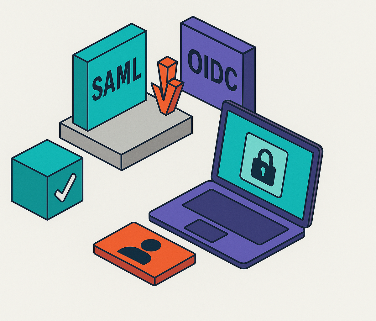 Cover illustration for “SAML vs. OIDC for Enterprise SaaS Single Sign-On”
