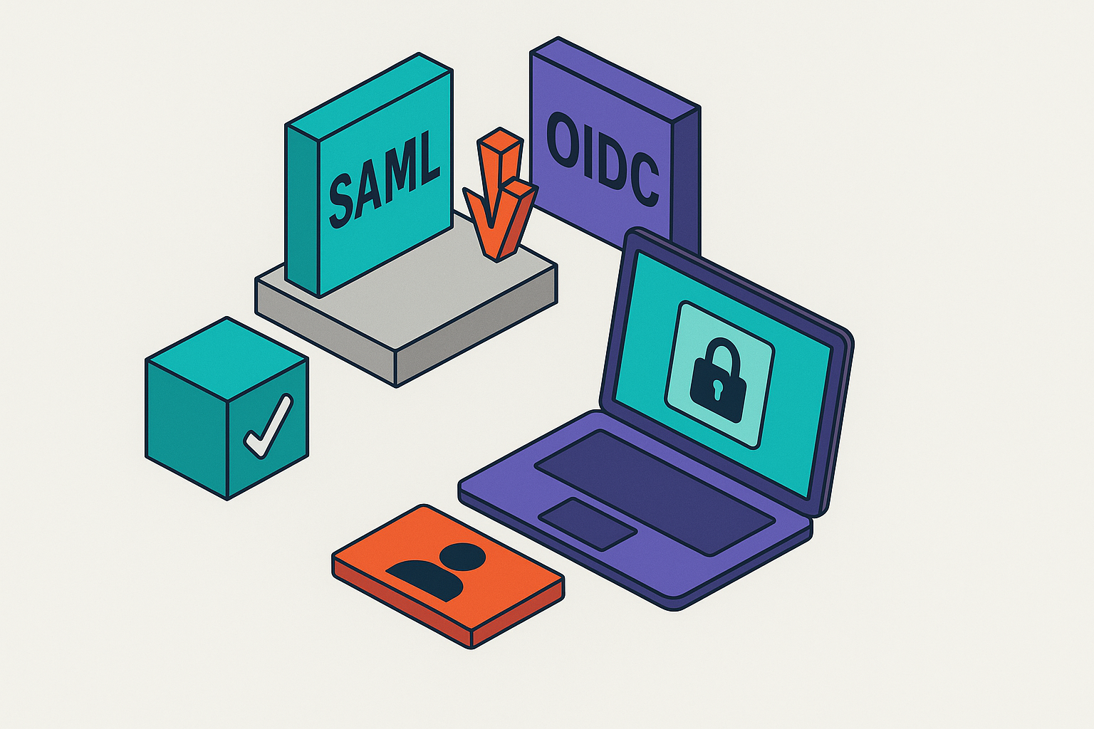 Cover illustration for “SAML vs. OIDC for Enterprise SaaS Single Sign-On”