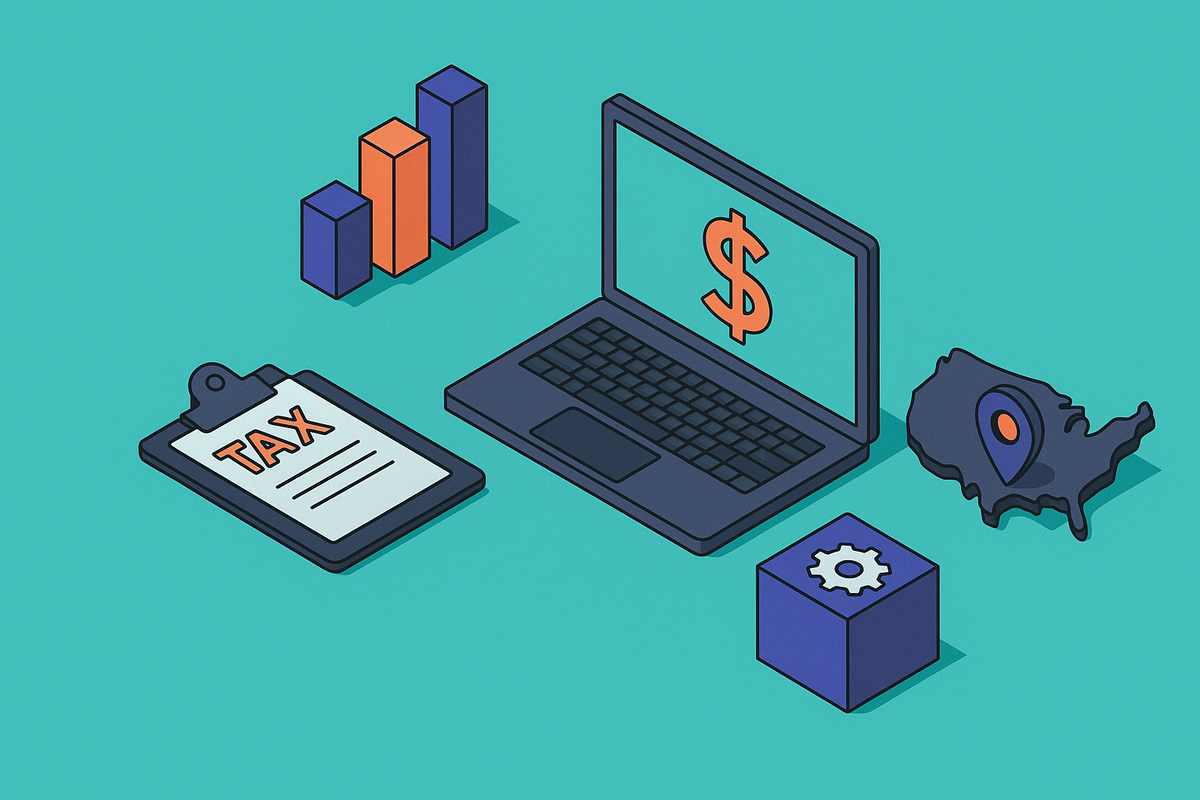 Cover illustration for “SaaS Sales Tax Nexus Rules for US-Based Subscription Products”