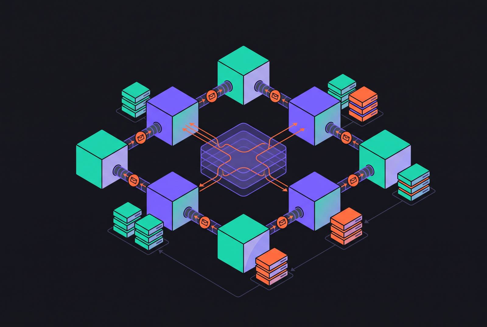Cover illustration for “Event-Driven Microservices Architecture for Backend State Sync”