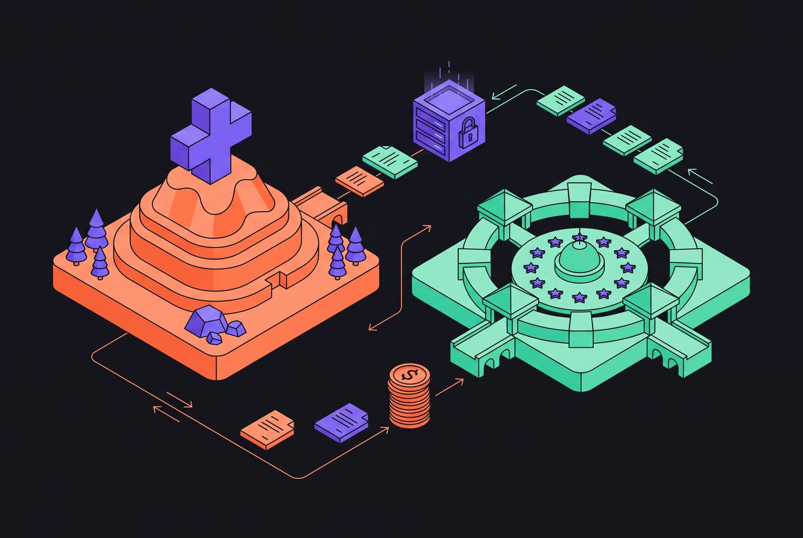 Cover illustration for “Switzerland-based vs. EU-based Merchant of Record: what the jurisdictional difference means for SaaS tax and data compliance”