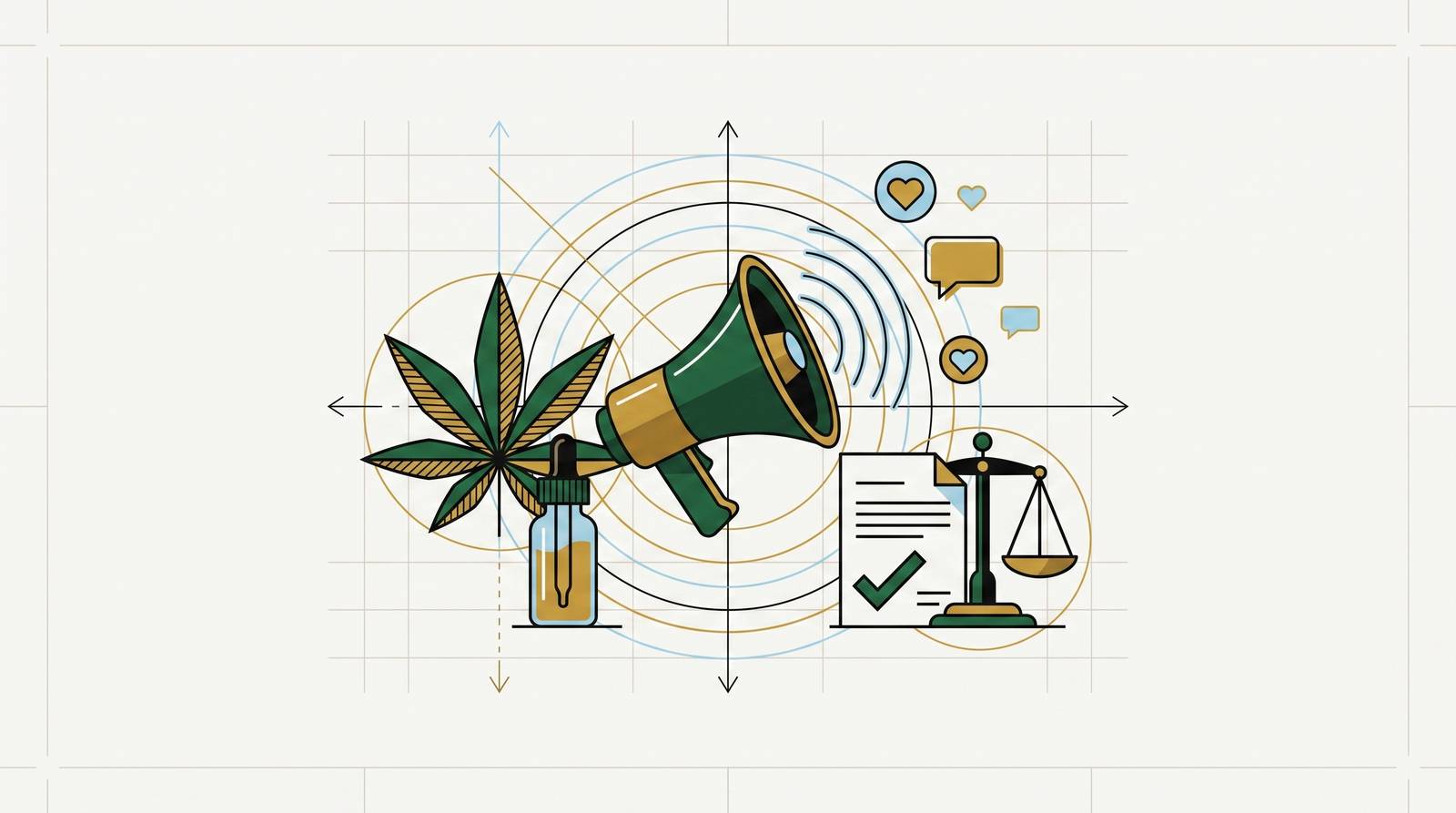 Cover illustration for “Influencer Marketing Rules for Hemp and CBD Products”