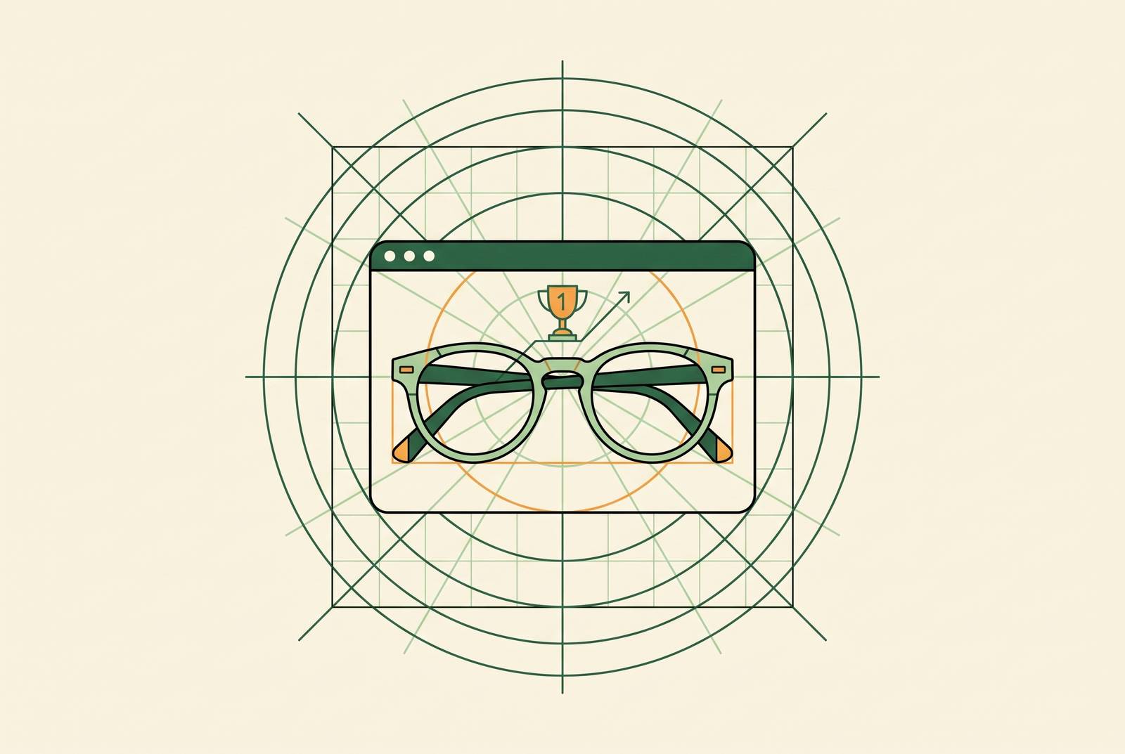 Cover illustration for “What Makes an Optician Website Win Against LensCrafters and Warby Parker”