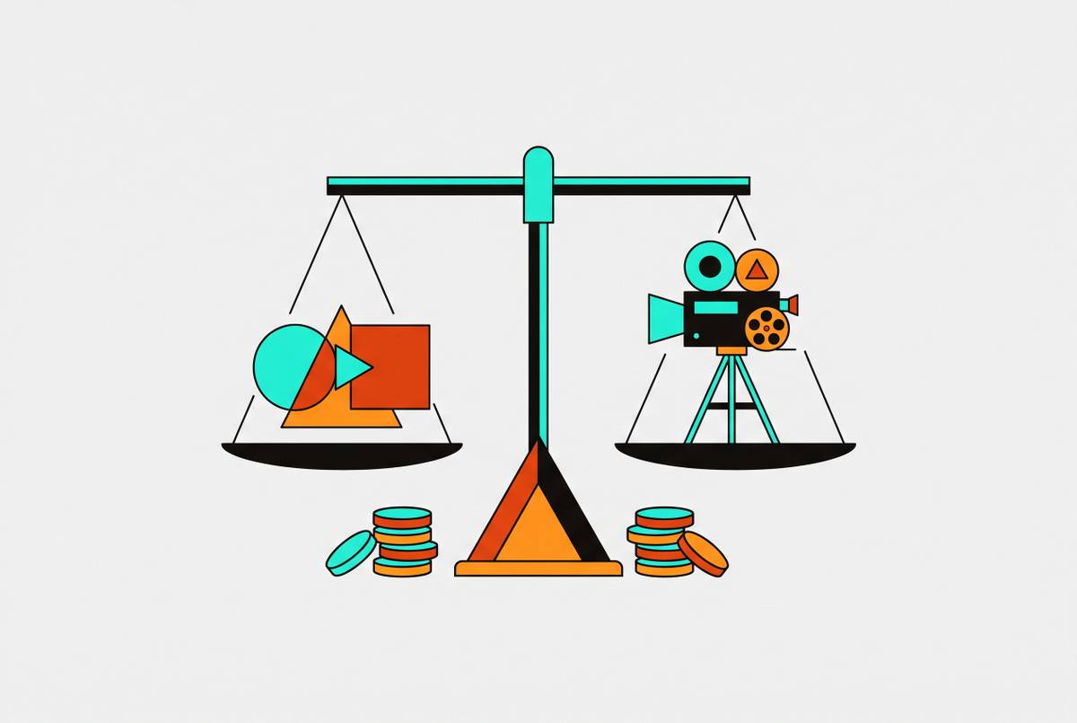 Cover illustration for “Cost of Animated Video vs. Live-Action for SaaS Startups”