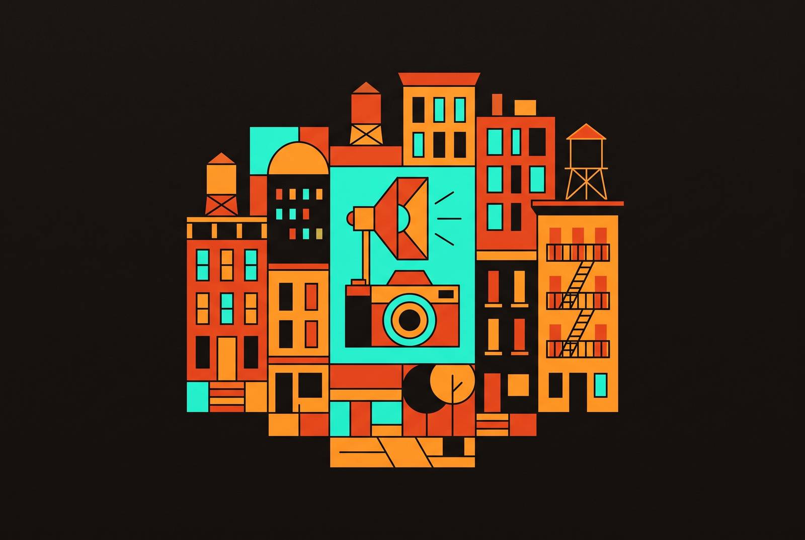 Cover illustration for “NYC Neighborhoods with Video Production Studios for Startups”