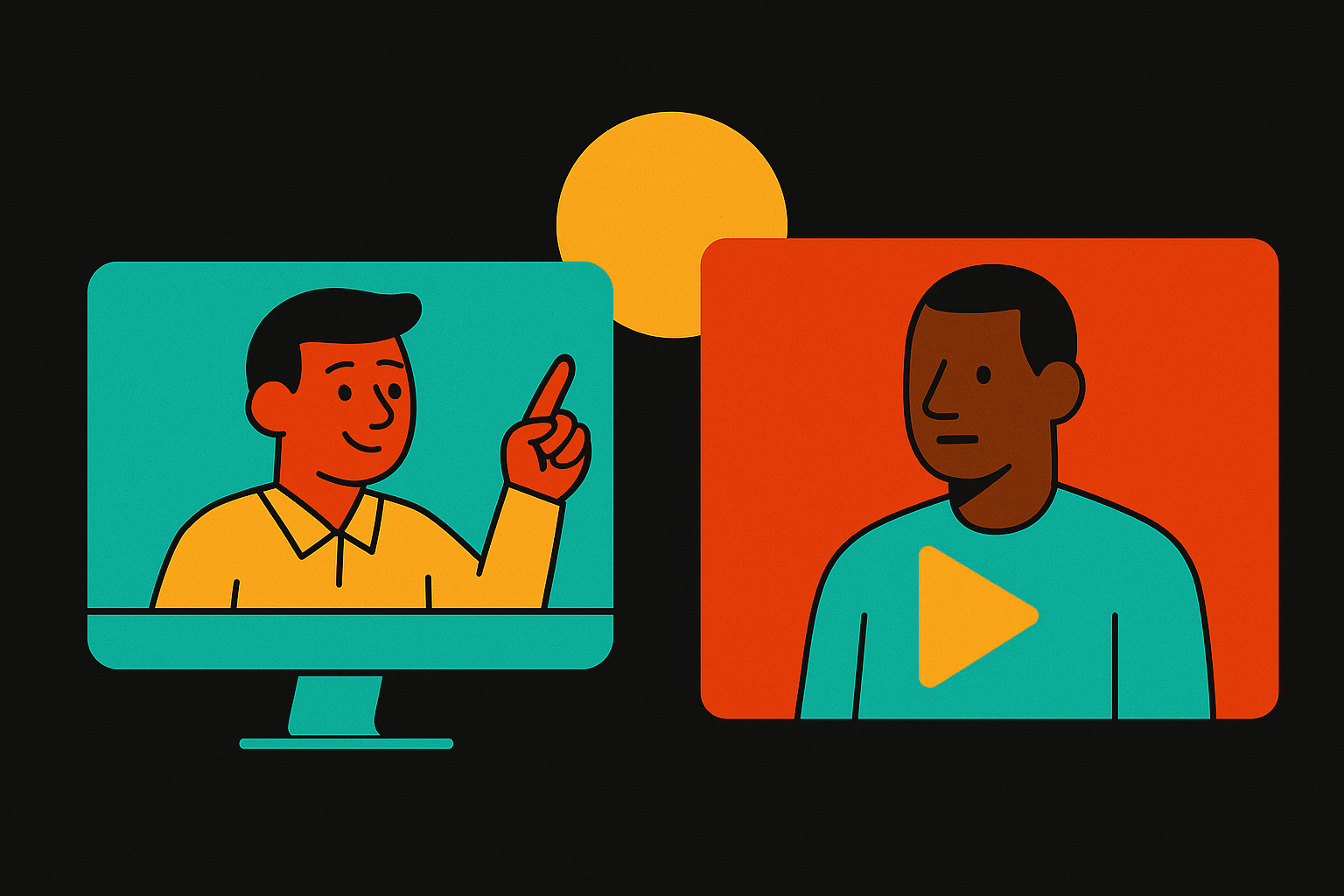 Cover illustration for “Animated vs. Live-Action Explainer Videos for SaaS Products”