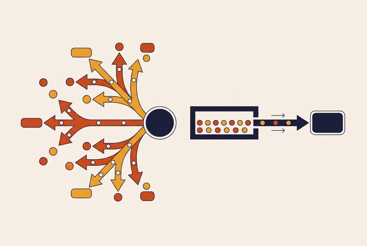 Cover illustration for “Pub Sub vs Message Queue for LLM Request Pipelines”