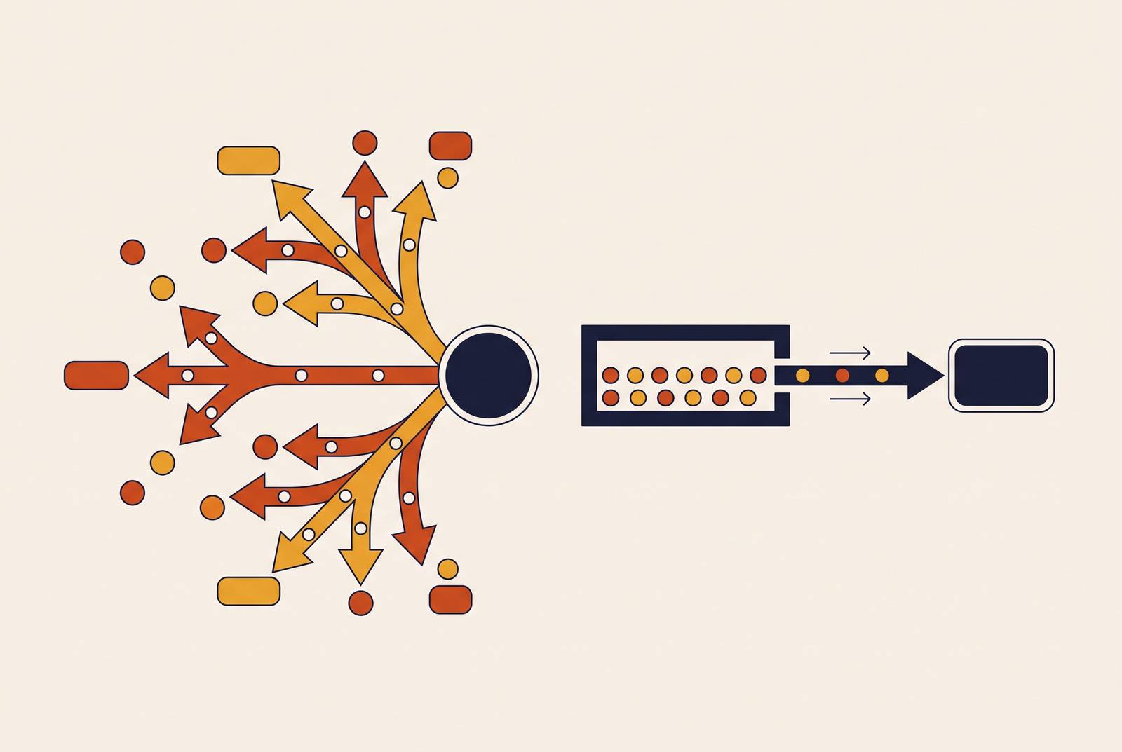 Cover illustration for “Pub Sub vs Message Queue for LLM Request Pipelines”