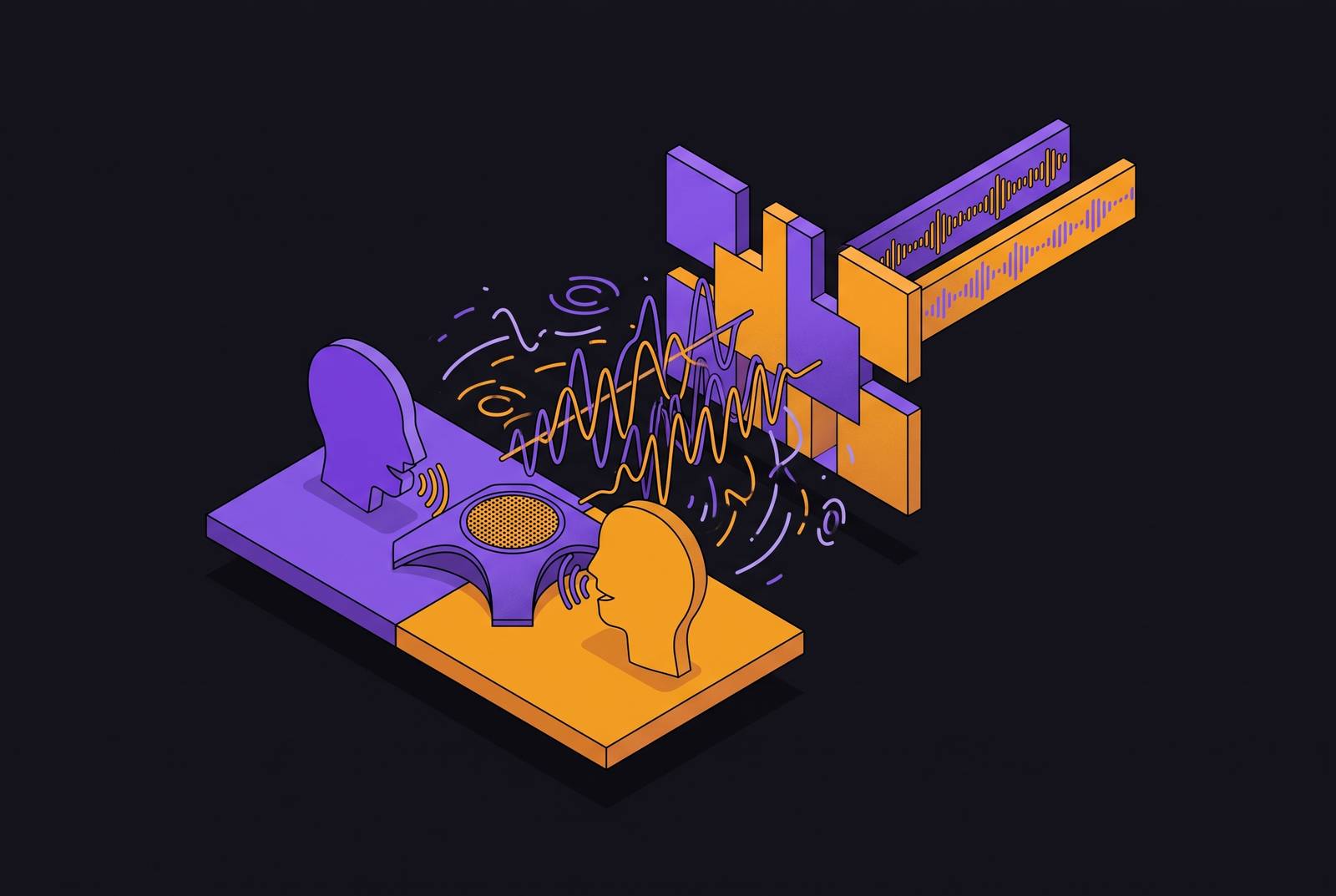 Cover illustration for “Noise Robustness in Real-World Meeting Environments”