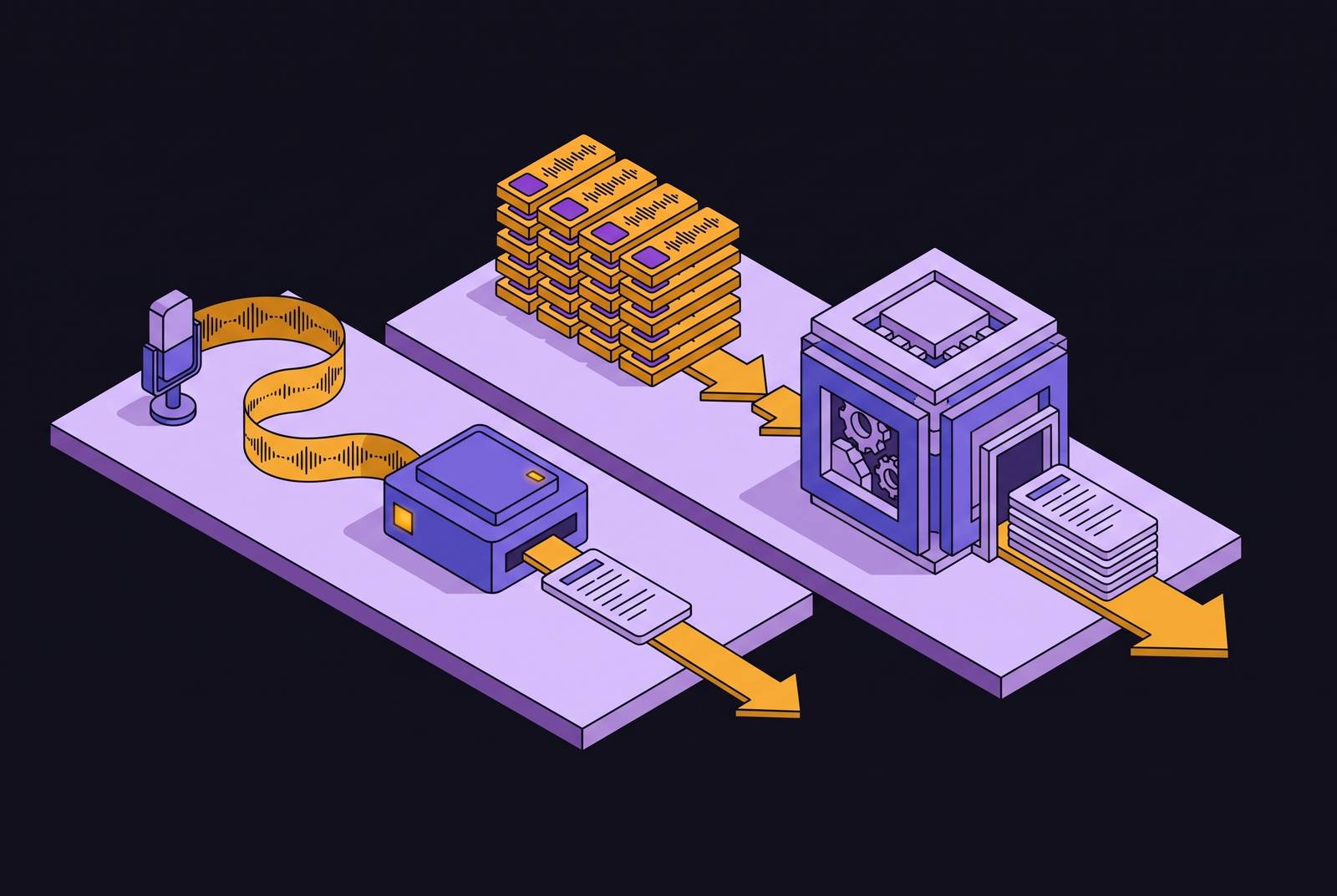 Cover illustration for “Streaming vs. Batch Transcription for Live Meeting Use Cases”