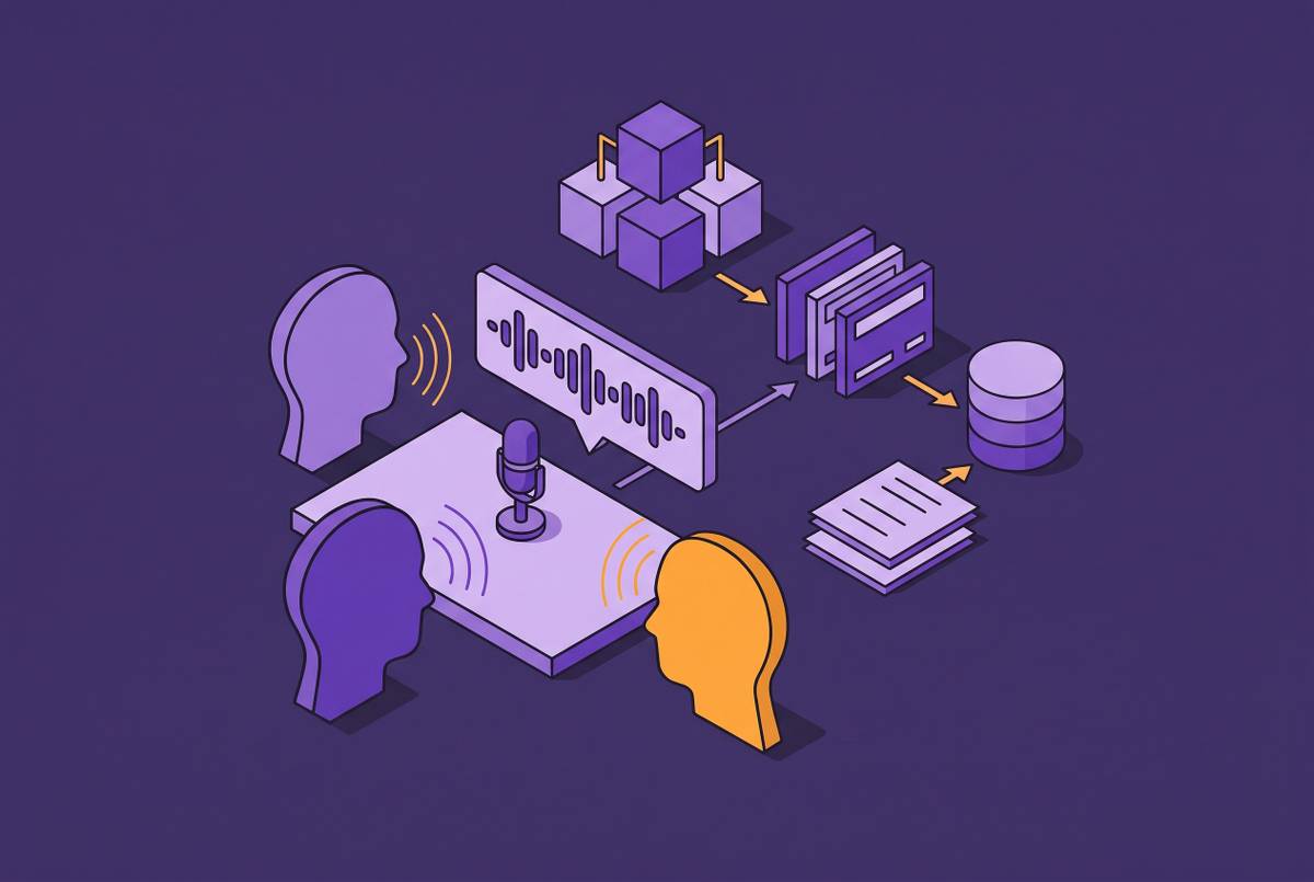 Cover illustration for “ASR Model Architectures for Meeting Audio”