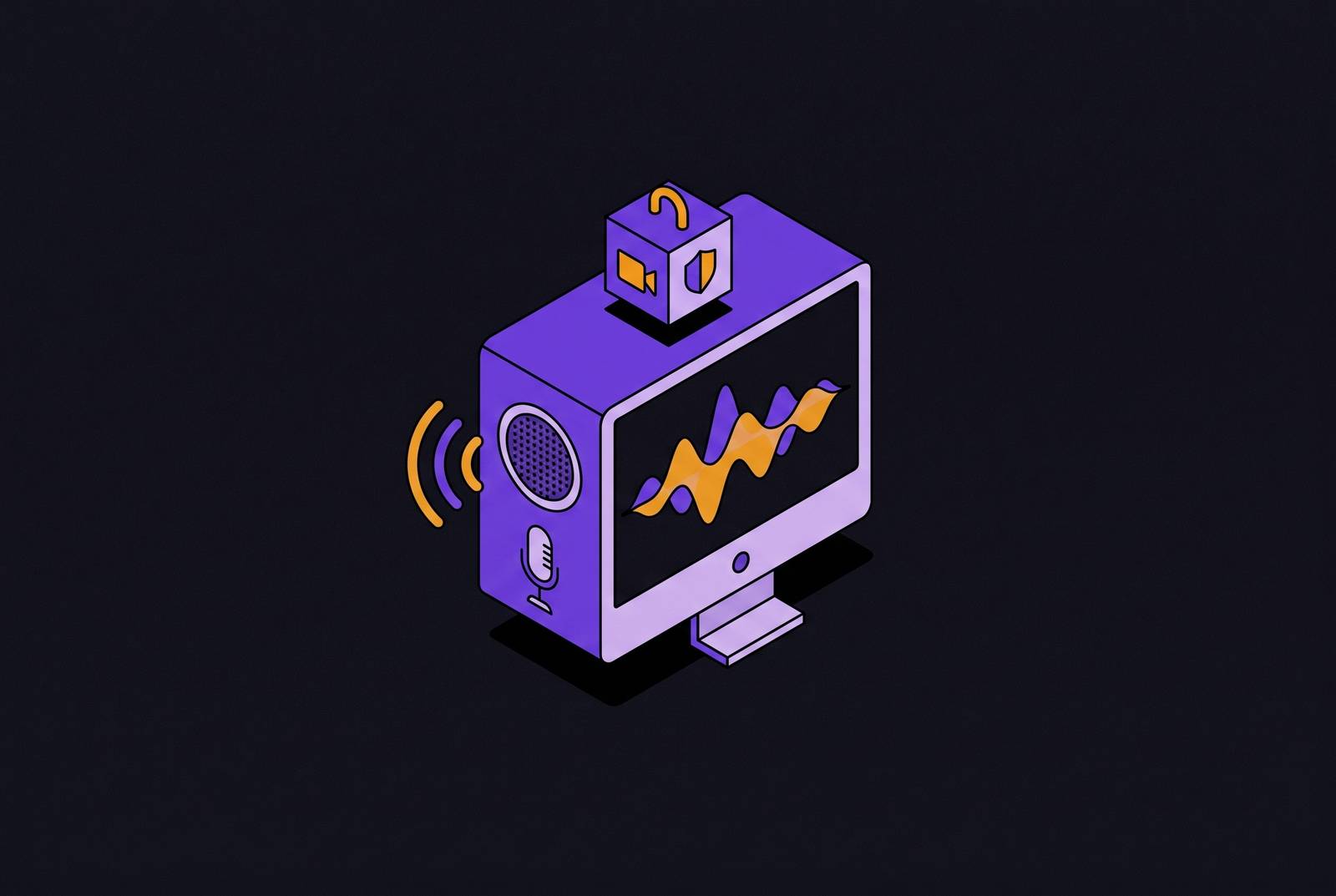 Cover illustration for “On-Device Audio Processing for Meeting Privacy”