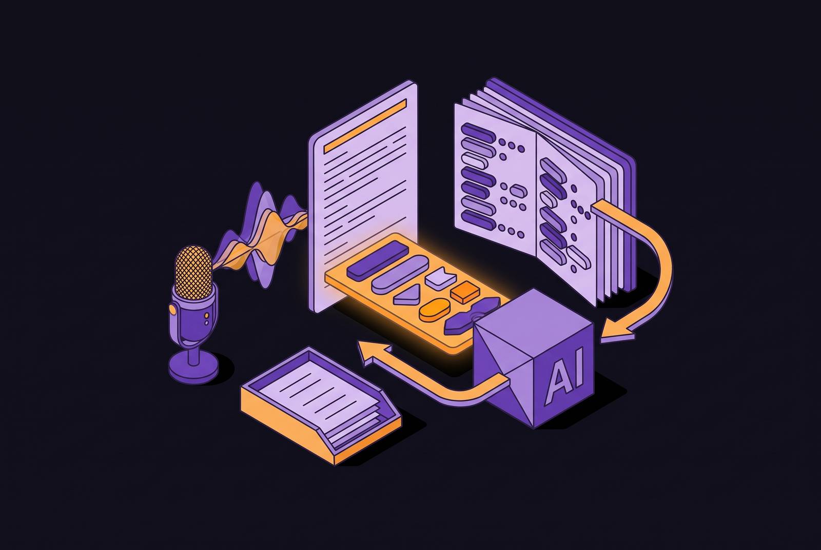 Cover illustration for “Technical Vocabulary and Domain Adaptation in Meeting Transcription”