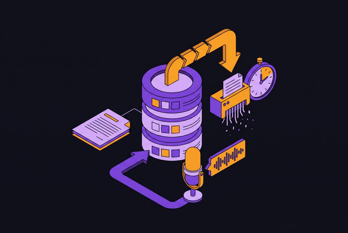 Cover illustration for “Audio Data Retention and Deletion Policies for Meeting Tools”
