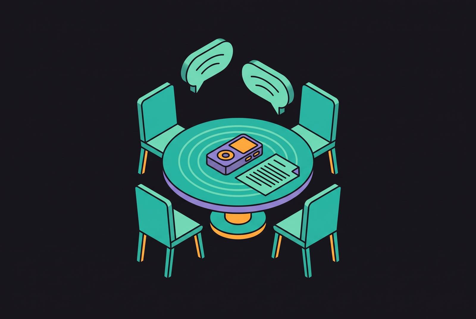 Cover illustration for “In-Person Meeting Transcription Without a Bot”