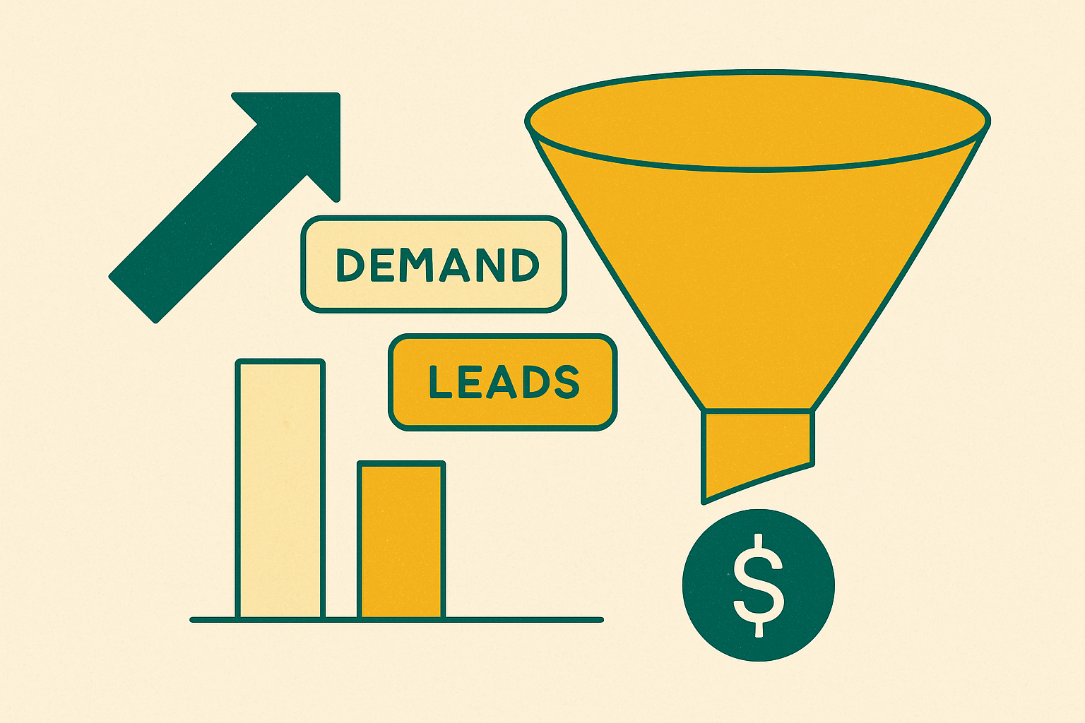 Cover illustration for “Demand Generation vs Lead Generation for B2B SaaS”