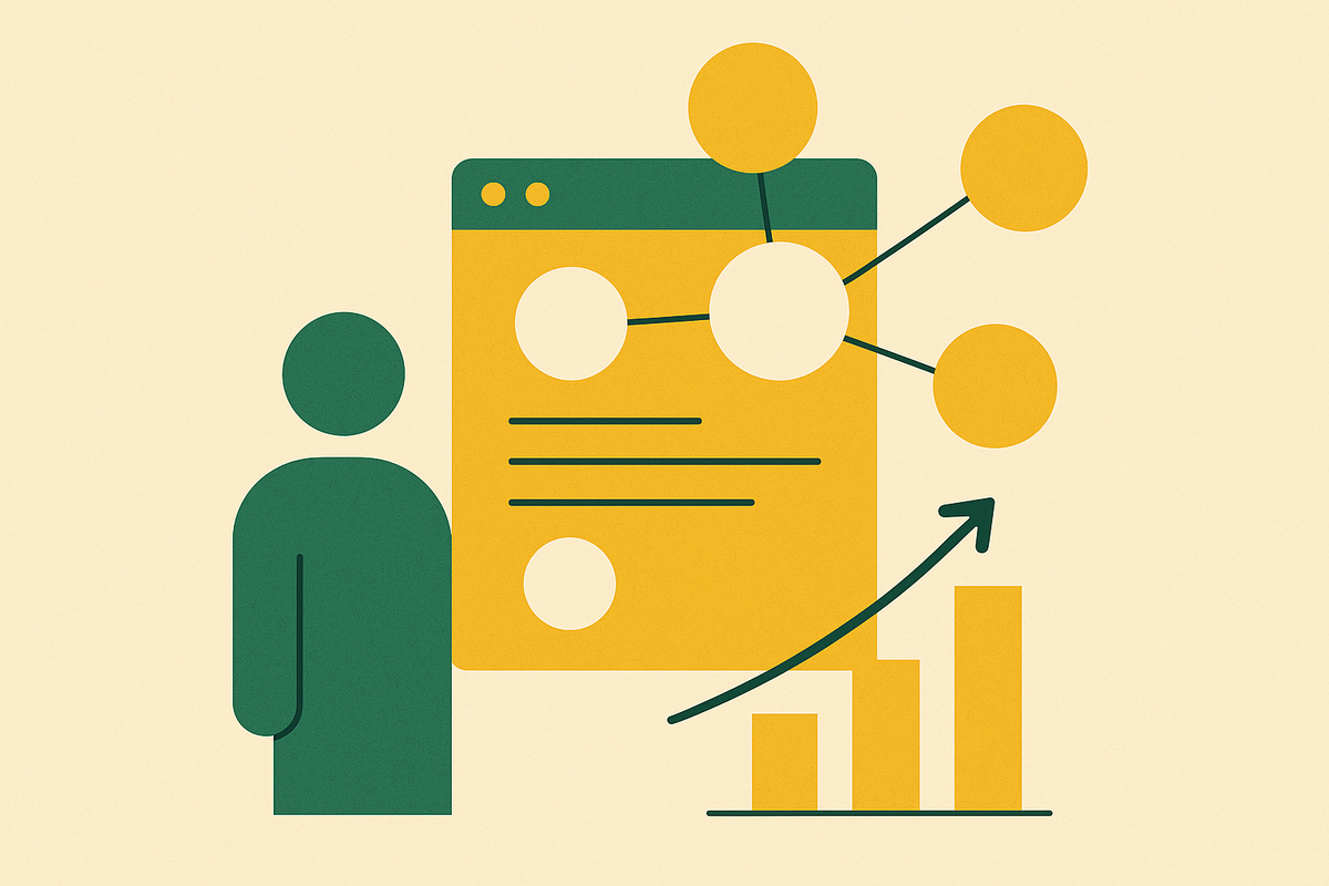 Cover illustration for “Topic Cluster Architecture for B2B Lead Generation”